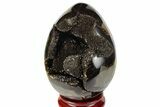 Septarian Dragon Egg Geode - Black Crystals #191470-2